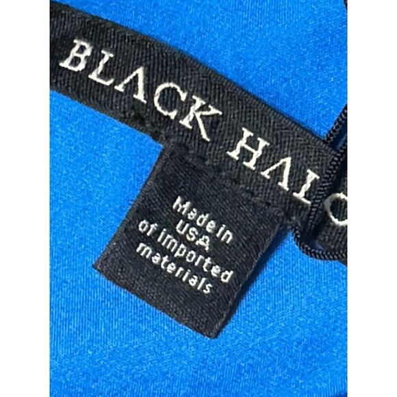 Black Halo Sz 12 Dress Esthero V-neck Cobalt Blue Cocktail Classic Party Wedding - Picture 6 of 7